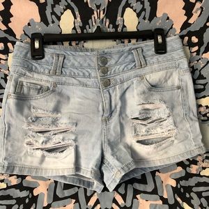 Blue Spice high waisted ripped jean shorts(size 7)